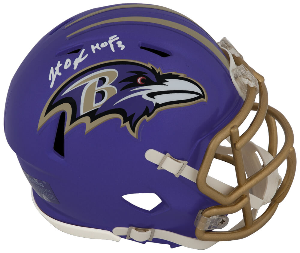 Jonathan Ogden Signed Ravens FLASH Riddell Speed Mini Helmet w/HOF'13
