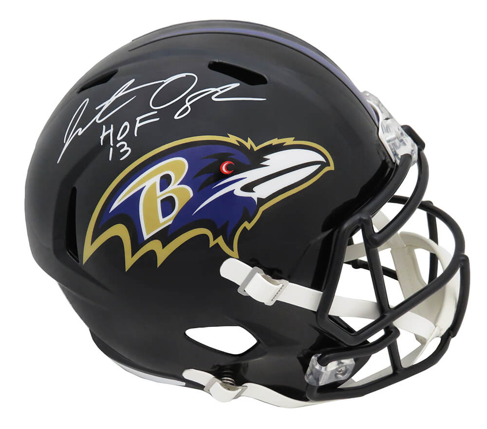 Jonathan Ogden Signed Baltimore Ravens Riddell Full Size Speed Replica Helmet w/HOF'13