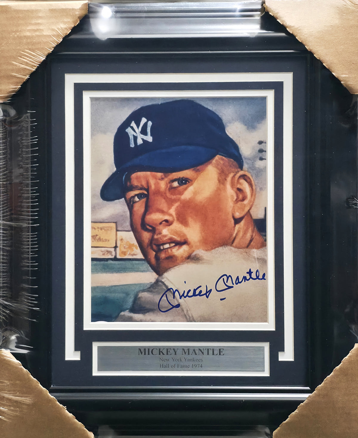 Mickey Mantle Autographed Framed 1953 Topps 8x10 Photo New York Yankees JSA #ZZ32212