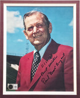 Paul "Bear" Bryant Autographed Framed 8x10 Photo Alabama Crimson Tide "Best Wishes" Beckett BAS #AG020311