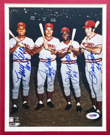 Big Red Machine Autographed Framed 8x10 Photo Cincinnati Reds With 4 Signatures Including Pete Rose PSA/DNA #L61197