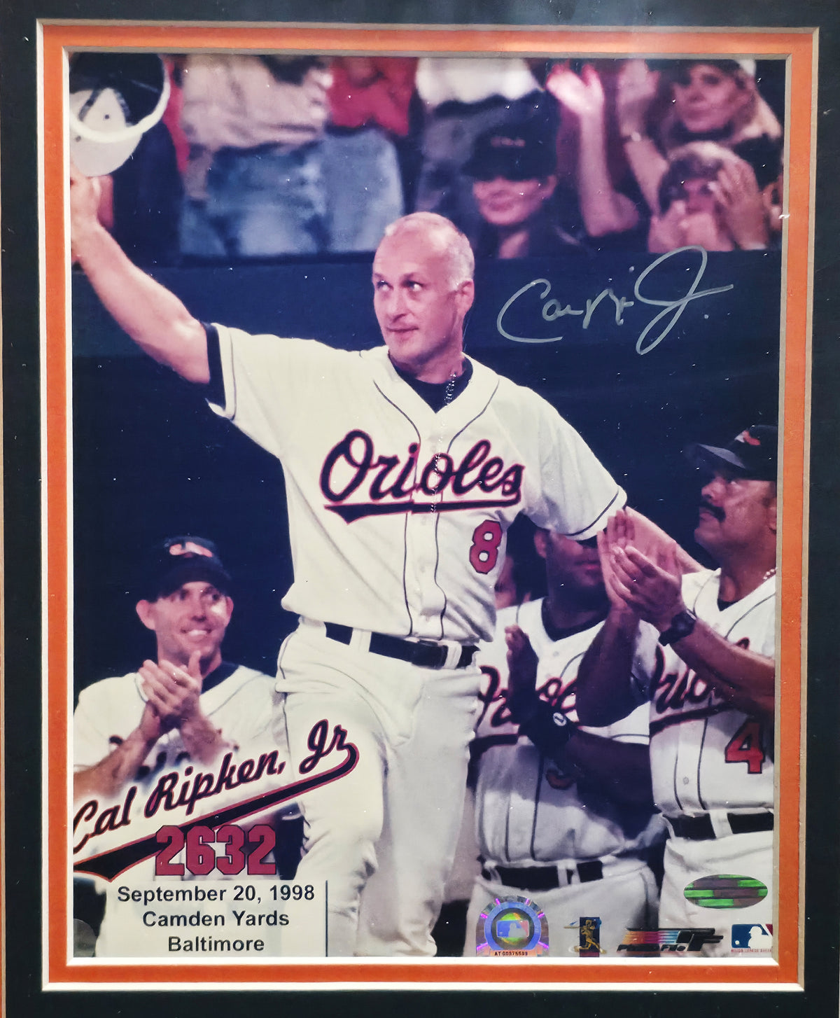 Cal Ripken Jr. Autographed Framed 8x10 Photo Baltimore Orioles Steiner Holo SKU #268228