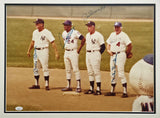 New York Baseball Legends Autographed Framed 16x20 Photo With 4 Signatures Including Mickey Mantle & Joe DiMaggio JSA #ZZ10735