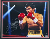 Manny Pacquiao Autographed Framed 16x20 Photo Beckett BAS Witness #4W629880