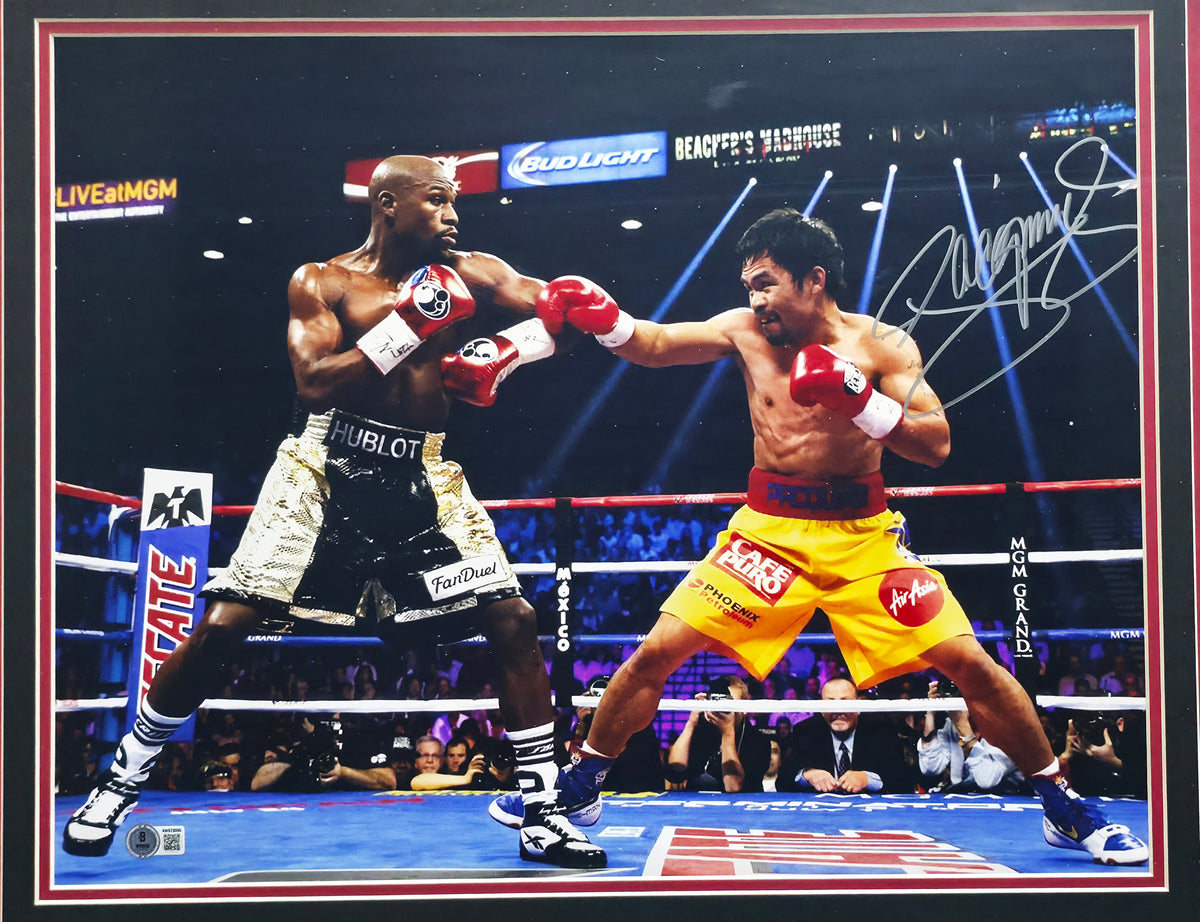 Manny Pacquiao Autographed Framed 16x20 Photo Beckett BAS Witness #4W629995