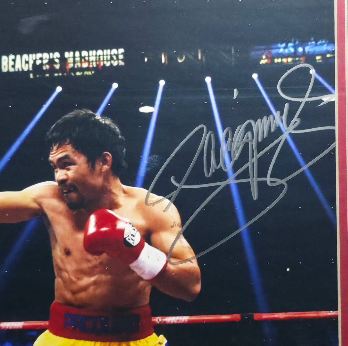 Manny Pacquiao Autographed Framed 16x20 Photo Beckett BAS Witness #4W629995