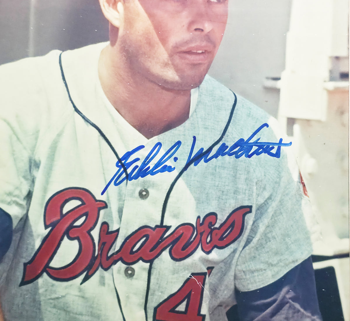 Hank Aaron & Eddie Mathews Autographed Framed 16x20 Photo Atlanta Braves Beckett BAS #AG020304