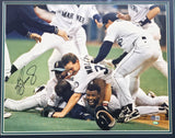 Ken Griffey Jr. Autographed Framed 16x20 Photo Seattle Mariners The Dogpile Beckett BAS QR #BA78429