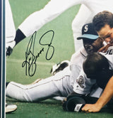 Ken Griffey Jr. Autographed Framed 16x20 Photo Seattle Mariners The Dogpile Beckett BAS QR #BA78429