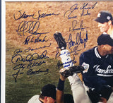 1998 New York Yankees World Series Champions Autographed Framed 16x20 Photo With 20 Signatures Including Derek Jeter & Mariano Rivera Beckett BAS #AG020328