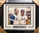 Willie Mays & Hank Aaron Autographed Framed 11x14 Photo JSA #YY45693