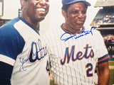 Willie Mays & Hank Aaron Autographed Framed 11x14 Photo JSA #YY45693