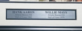 Willie Mays & Hank Aaron Autographed Framed 11x14 Photo JSA #YY45693