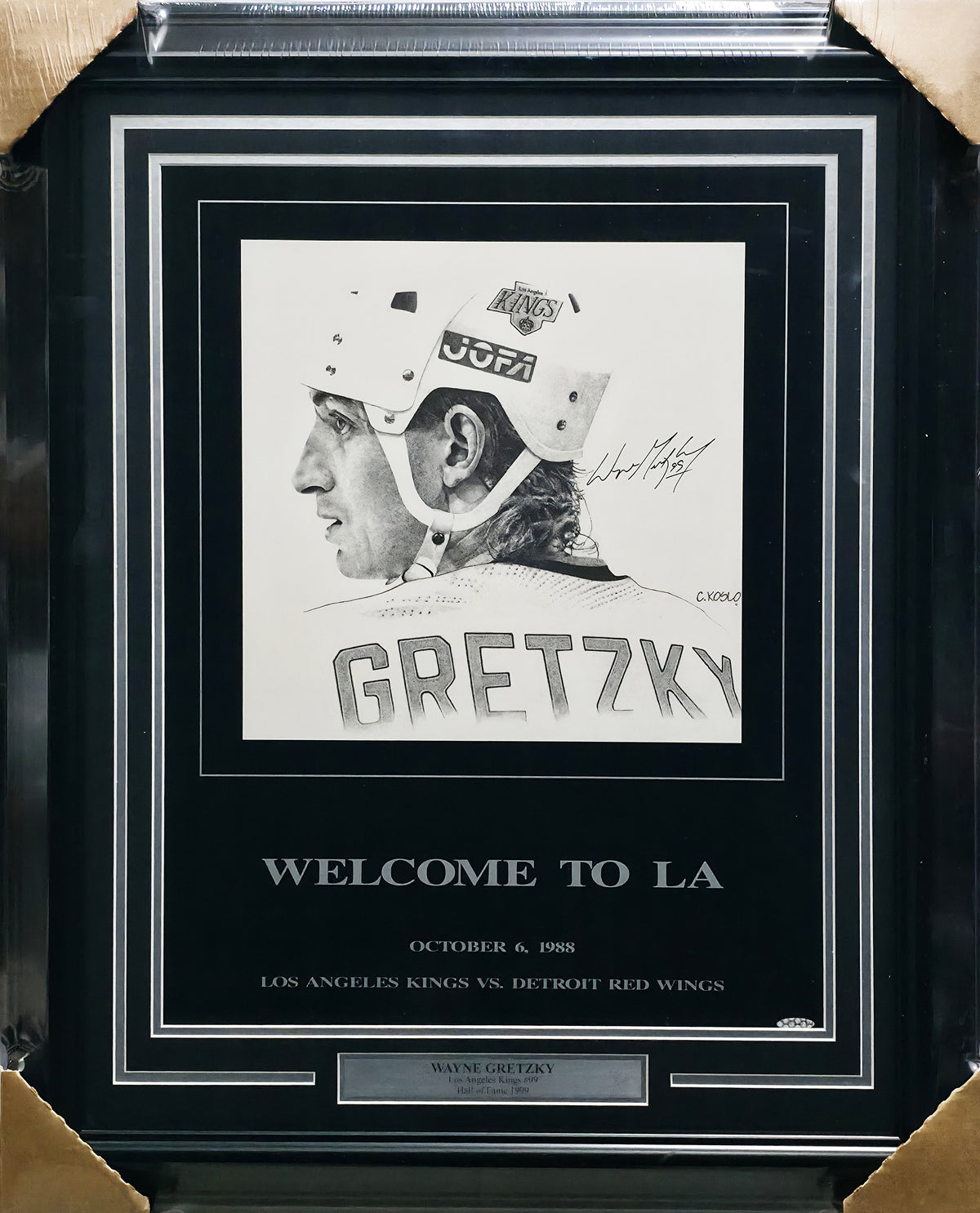 Wayne Gretzky Autographed Framed 18x24 Lithograph Photo Los Angeles Kings UDA Holo #UDD23237