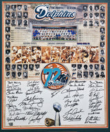 1972 Miami Dolphins Perfect Season Team Autographed Framed 20x24 Photo With 40+ Signatures Including Don Shula & Bob Griese Fanatics Holo #PV38508475