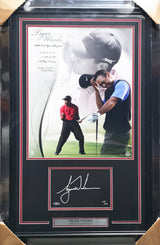 Tiger Woods Autographed Framed 16x20 Photo Cut Signature Collage #29/100 UDA Holo #BAK22662