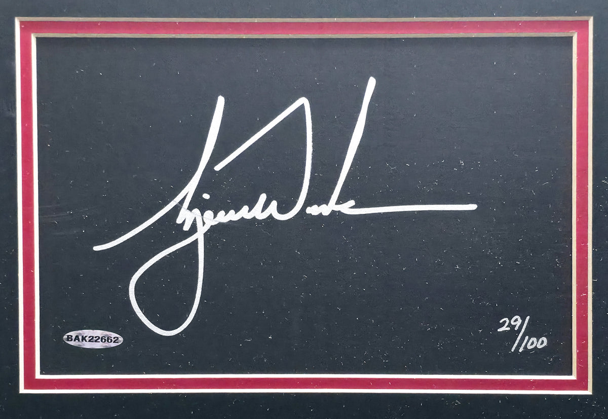 Tiger Woods Autographed Framed 16x20 Photo Cut Signature Collage #29/100 UDA Holo #BAK22662
