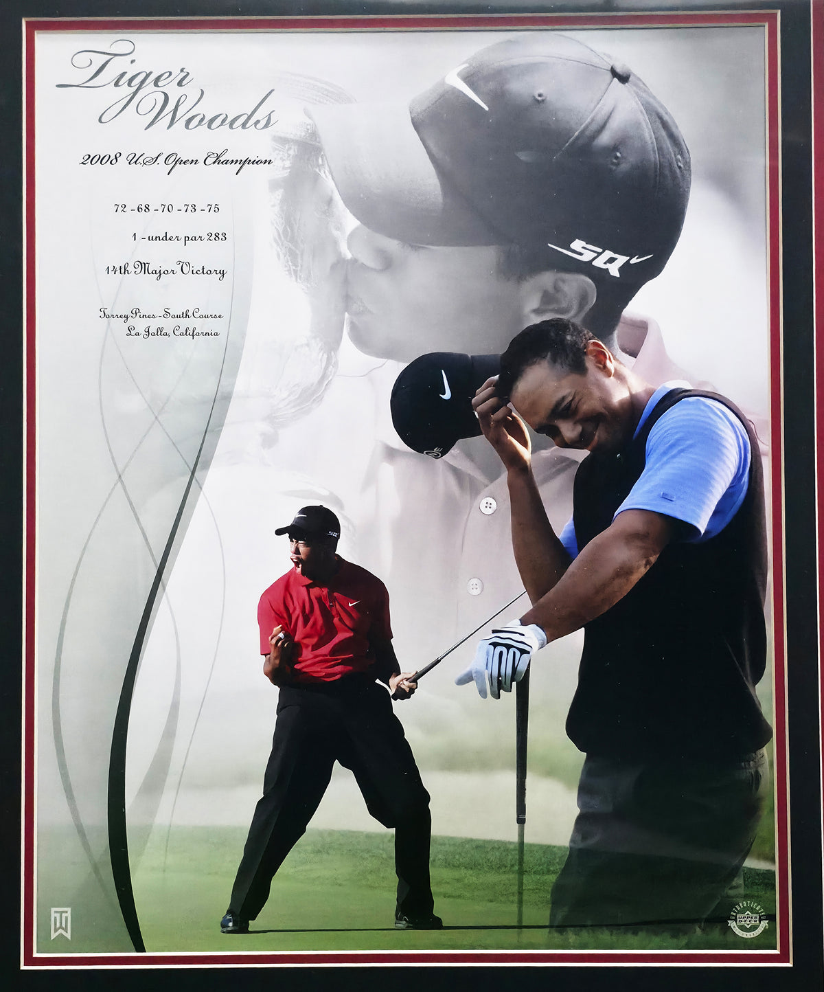 Tiger Woods Autographed Framed 16x20 Photo Cut Signature Collage #29/100 UDA Holo #BAK22662