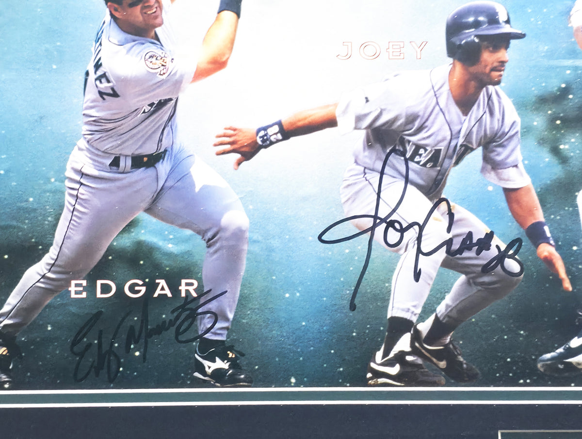 1997 Seattle Mariners All Stars Autographed Framed 12x30 Photo With 5 Signatures Including Ken Griffey Jr. & Randy Johnson Beckett BAS #AE85539