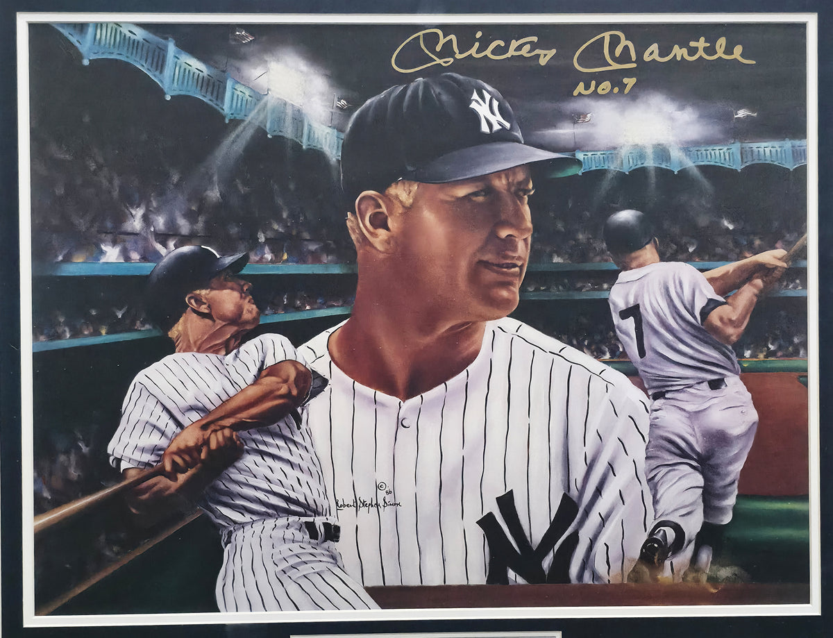 Mickey Mantle Autographed Framed 20x24 Photo New York Yankees "No. 7" JSA #BB72191