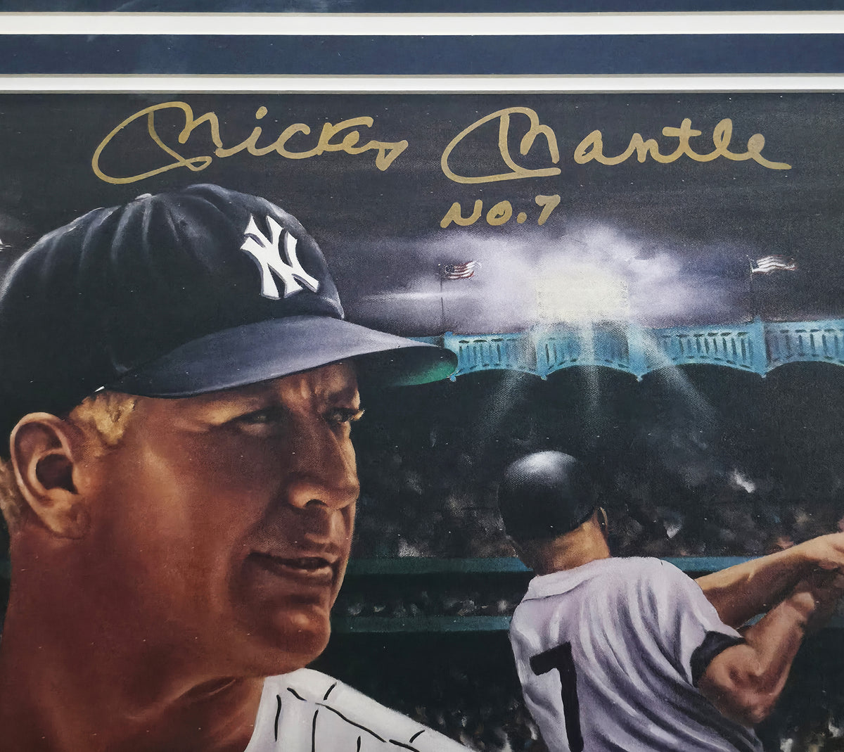 Mickey Mantle Autographed Framed 20x24 Photo New York Yankees "No. 7" JSA #BB72191