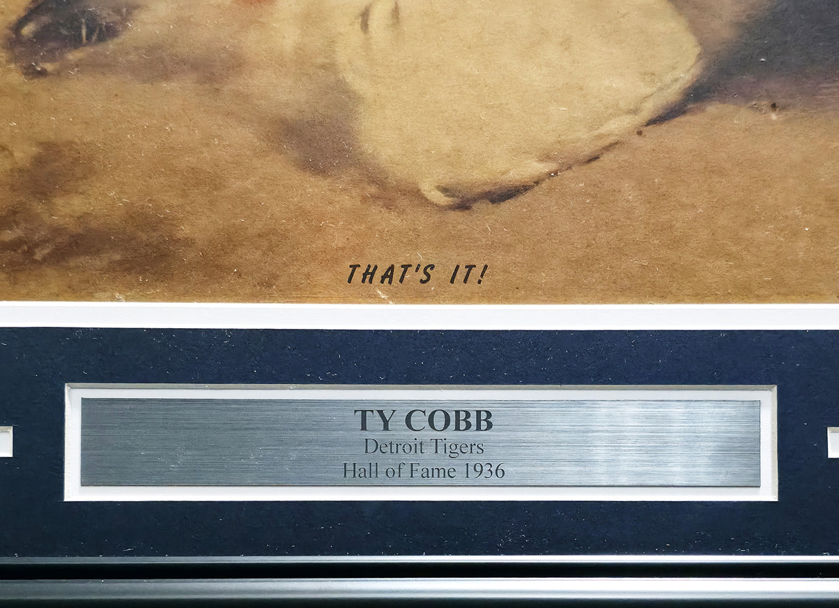 Ty Cobb Autographed Framed 21x26 Poster Photo Detroit Tigers PSA/DNA #AO09304