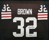Cleveland Browns Jim Brown Autographed Framed Brown Jersey "HOF 71" JSA #W151168
