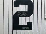 New York Yankees Derek Jeter Autographed Framed White Nike 2020 Hall of Fame Patch Jersey Fanatics Holo #GL68115672