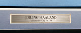 Manchester City Erling Haaland Autographed Framed Blue UEFA Puma Jersey Beckett BAS Witness #W111395