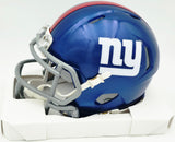 Cam Skattebo Autographed New York Giants Blue Speed Mini Helmet Beckett BAS QR #BX32787