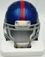 Cam Skattebo Autographed New York Giants Blue Speed Mini Helmet Beckett BAS QR #BX32787