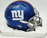 Cam Skattebo Autographed New York Giants Blue Speed Mini Helmet Beckett BAS QR #BX32792