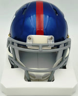 Cam Skattebo Autographed New York Giants Blue Speed Mini Helmet Beckett BAS QR #BX32792