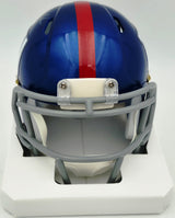 Cam Skattebo Autographed New York Giants Blue Speed Mini Helmet Beckett BAS QR #BX32789
