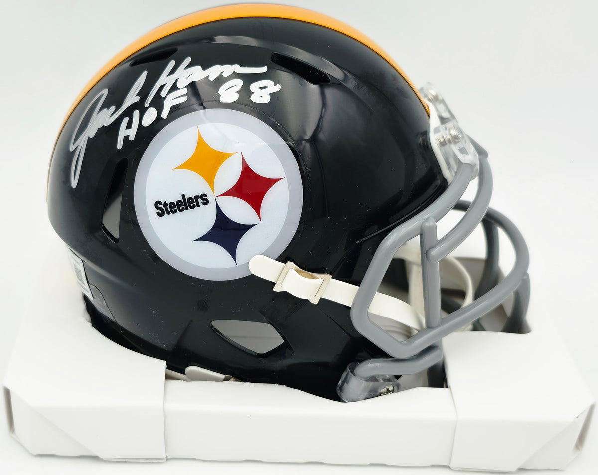 Jack Ham Autographed Pittsburgh Steelers Black Speed Mini Helmet (Scuffed) Beckett BAS Witness #5W038983