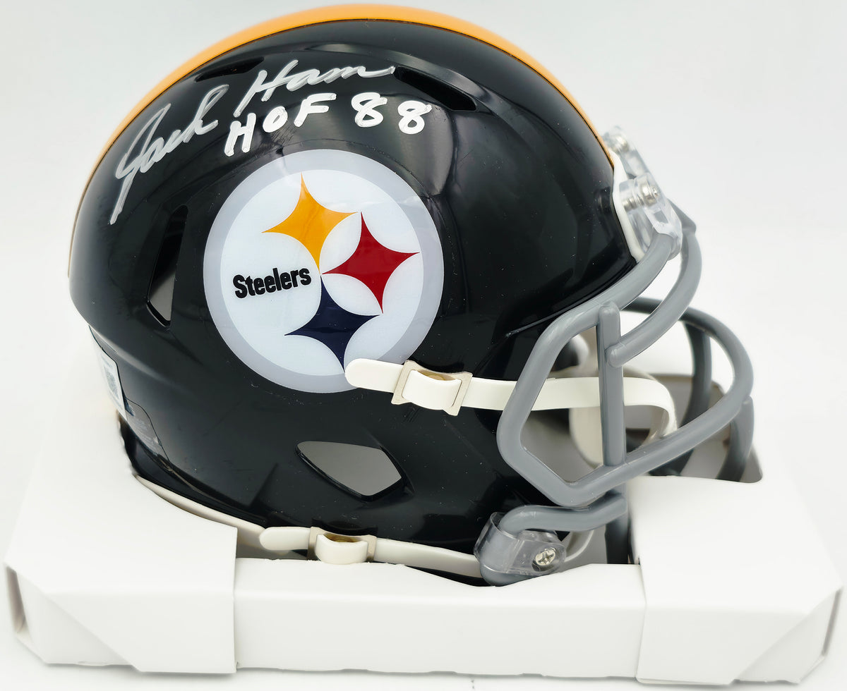 Jack Ham Autographed Pittsburgh Steelers Black Speed Mini Helmet Beckett BAS Witness #5W039017