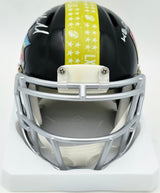 Mike Macdonald Autographed Seattle Seahawks Black Super Bowl LX Logo Speed Mini Helmet "We Did Not Care" Beckett BAS Witness #4W869561