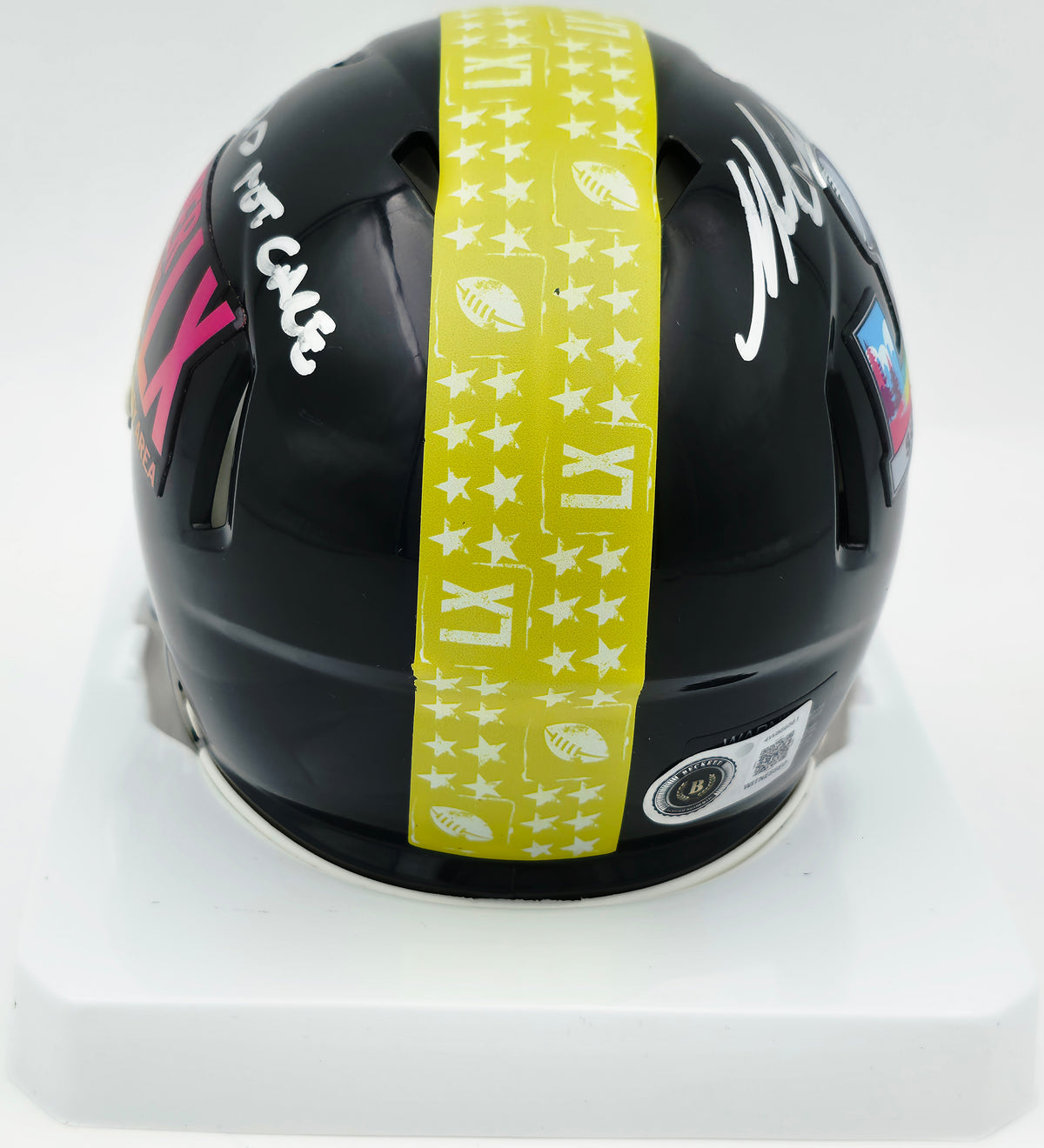 Mike Macdonald Autographed Seattle Seahawks Black Super Bowl LX Logo Speed Mini Helmet "We Did Not Care" Beckett BAS Witness #4W869561