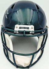 Mike Macdonald Autographed Seattle Seahawks Rivalries Full Size Speed Replica Helmet "We Did Not Care" (Smudged) Beckett BAS Witness #4W801943