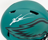 Jalen Carter Autographed Philadelphia Eagles Rave Green Full Size Speed Replica Helmet (Smudged) JSA Witness #WC524281