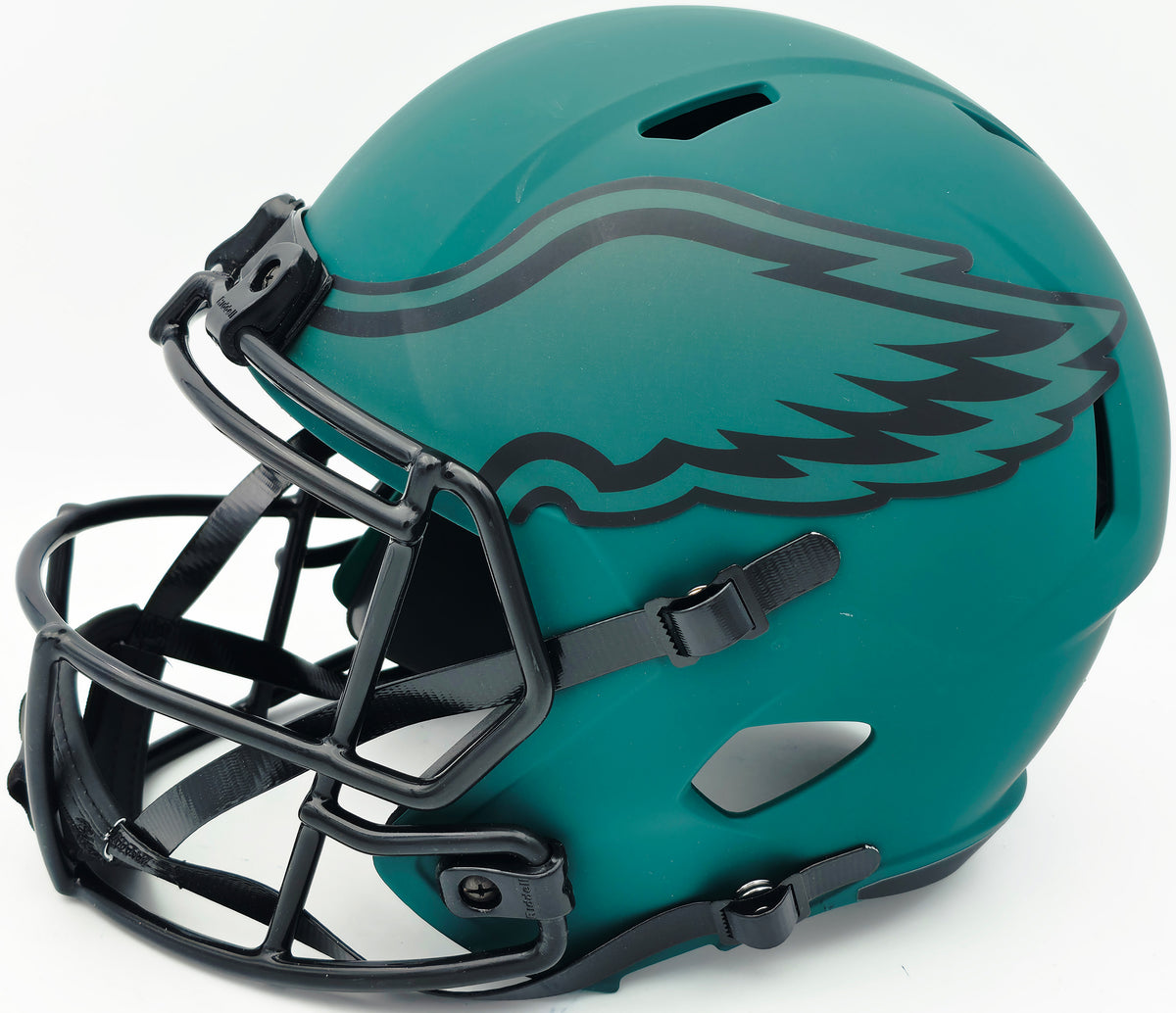 Jalen Carter Autographed Philadelphia Eagles Rave Green Full Size Speed Replica Helmet (Smudged) JSA Witness #WC524281