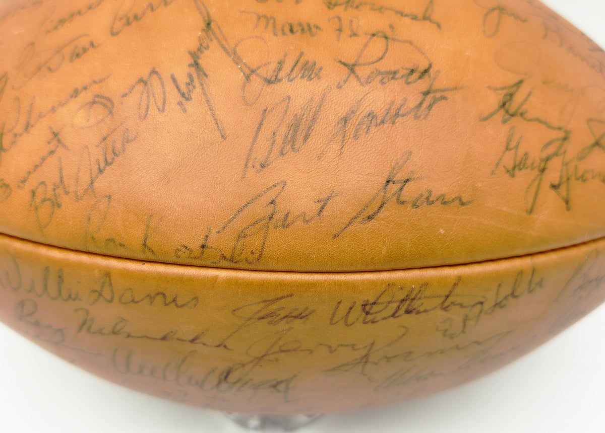 1963 Green Bay Packers Autographed Official NFL Leather Football With 48 Signatures Including Vince Lombardi & Bart Starr Beckett BAS #AG007501