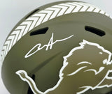 Aidan Hutchinson Autographed Detroit Lions Full Size Salute to Service Speed Replica Helmet Beckett BAS Witness #W577100