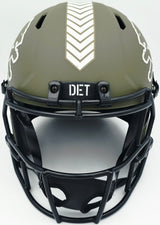 Aidan Hutchinson Autographed Detroit Lions Full Size Salute to Service Speed Replica Helmet Beckett BAS Witness #W577100