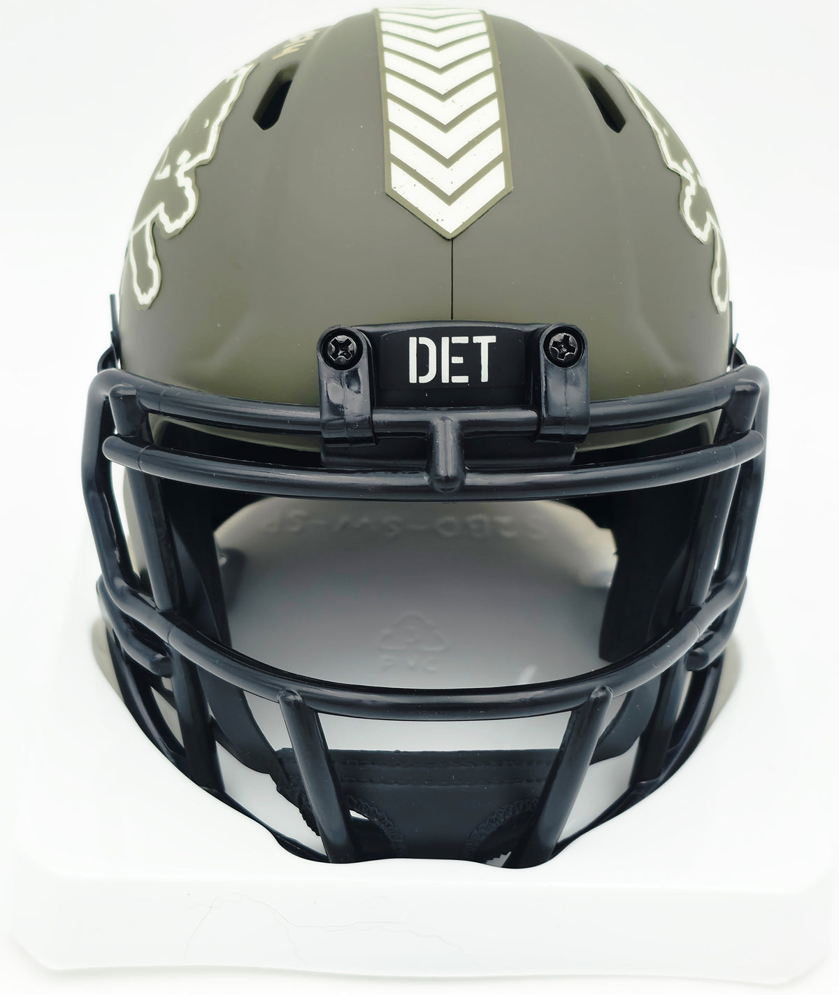 Amon-Ra St. Brown Autographed Detroit Lions Salute to Service Speed Mini Helmet Beckett BAS Witness #W350971