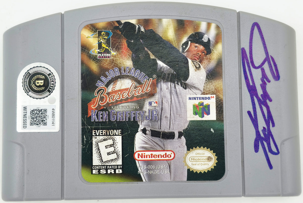 Ken Griffey Jr. Autographed Major League Baseball N64 Game Cartridge Seattle Mariners Beckett BAS Witness #4W801141