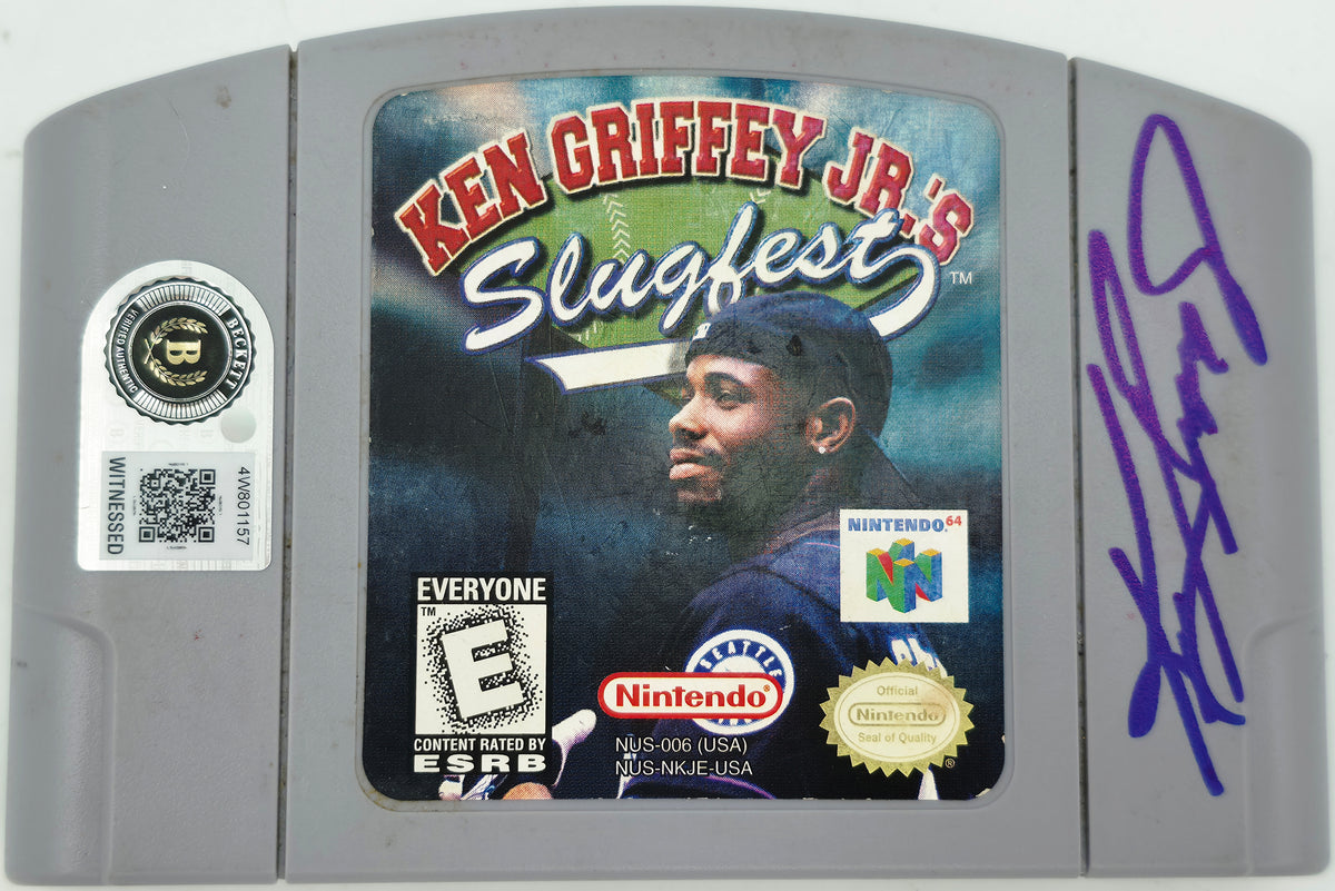 Ken Griffey Jr. Autographed Slugfest N64 Game Cartridge Seattle Mariners Beckett BAS Witness #4W801157