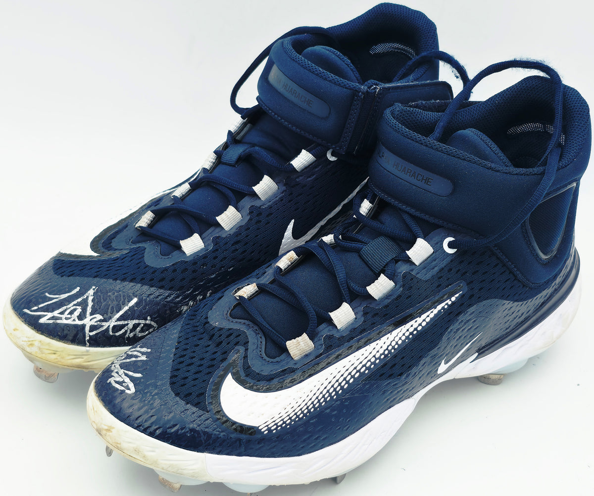 Lazaro Montes Autographed Game Used Blue Nike Rookie Cleats Seattle Mariners "2026 GU" MCS Holo #91054 & 91055