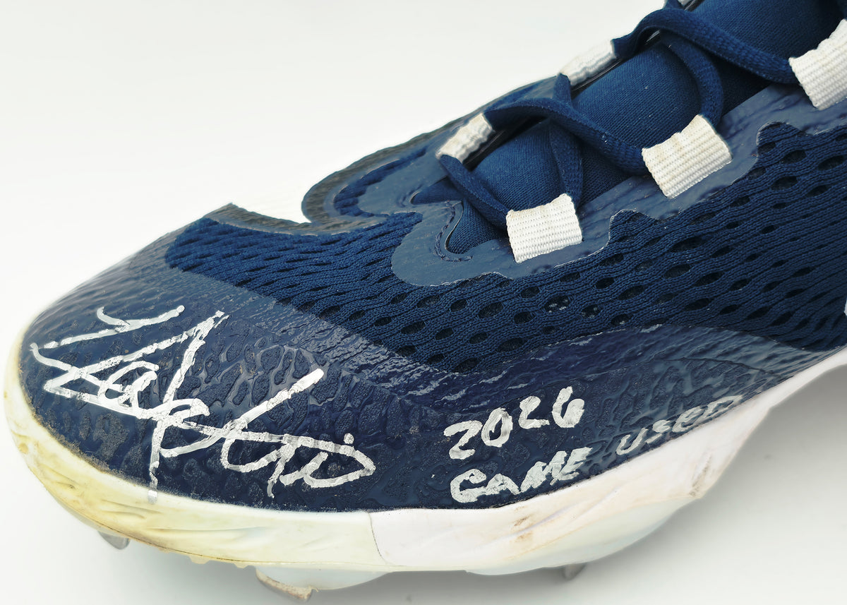 Lazaro Montes Autographed Game Used Blue Nike Rookie Cleats Seattle Mariners "2026 GU" MCS Holo #91054 & 91055