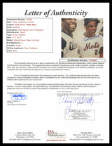 Willie Mays & Hank Aaron Autographed Framed 11x14 Photo JSA #YY45693